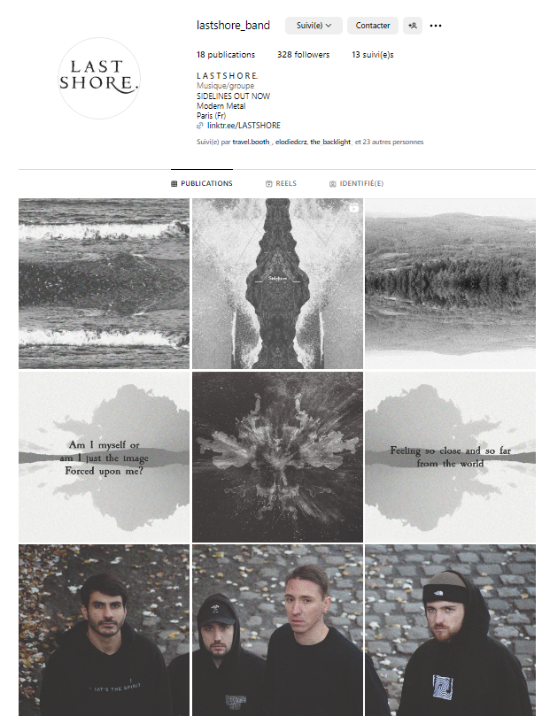 Feed Instagram pour la sortie du premier single (noir et blanc)
